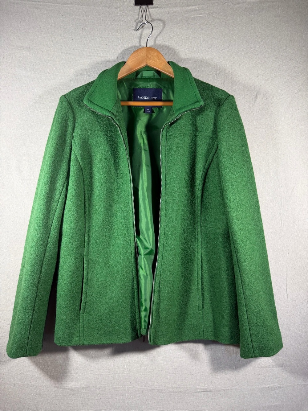 Lands' End Green Women's Pea Coat Size 12